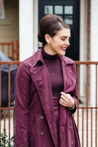 wine colored jacket, wine colored top,