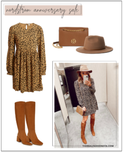 fall mini dress with knee high boots outfit idea from nordstrom anniversary sale 2020