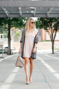 oversized cardi with pockets oversized cardigan with pockets loose fitting cardigan for fall blush dress for fall pink for fall light pink for fall dress topped with cardigan