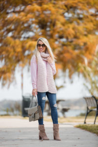 blush for fall oversized blush sweater chunky pink sweater jaime shrayber