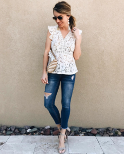 lace top - lace blouse - top for spring - spring top - spring blouse - white lace top - white lace blouse