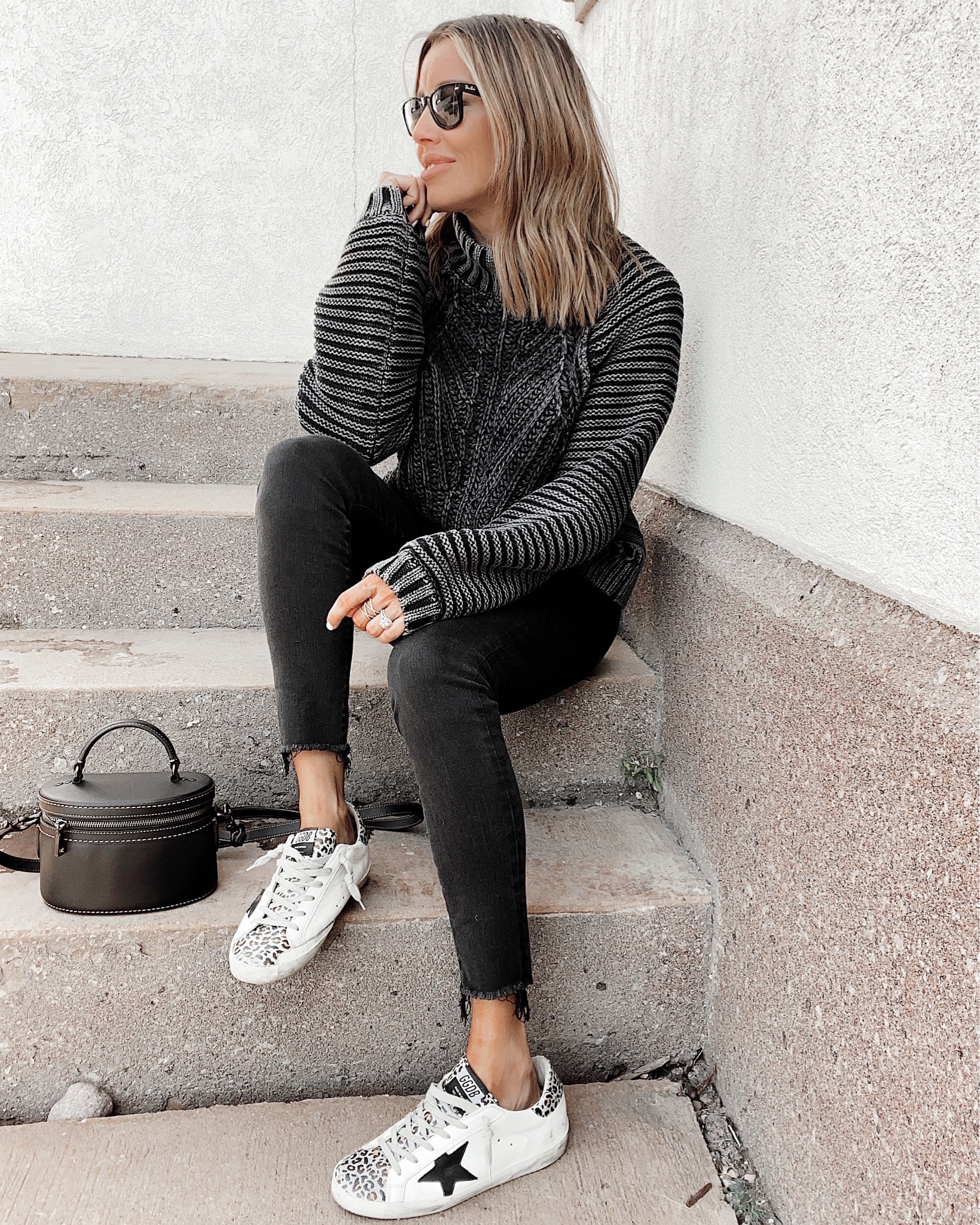 black free people sweetheart sweater with black jeans fall outfit idea