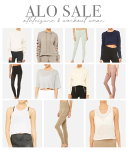alo athleisure and workout clothes on sale