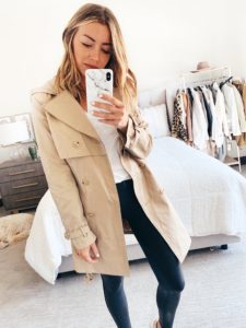 fashion blogger wearing nordstrom tan trench coat