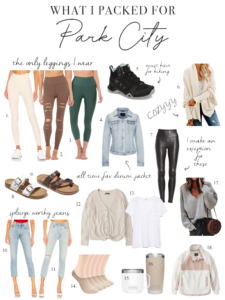 travel packing guide and what to wear for park city trip