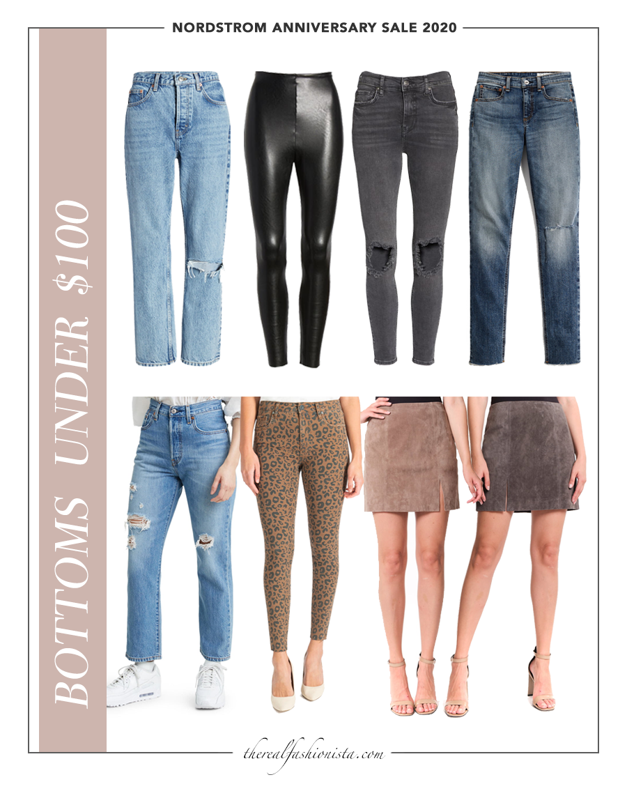 nordstrom anniversary sale 2020 jeans faux leather leggings and skirts under $100