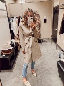 jaime shrayber nordstrom anniversary sale 2020 try on - fall staple classic beige long trench coat