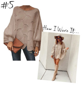 fashion blogger wearing affordable amazon prime batwing oversized knit sweater