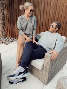 fashion blogger featuring couples athleisure outfits from jockey