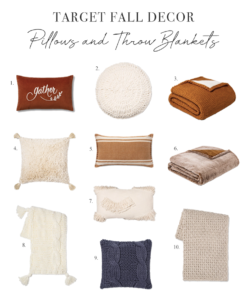 fashion blogger target fall throw pillows and blanket picks