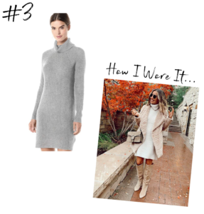 fashion blogger wearing amazon grey long sleeve turtleneck sweater dress