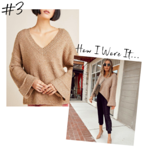 fashion blogger wearing anthropologie maggie bell sleeved sweater