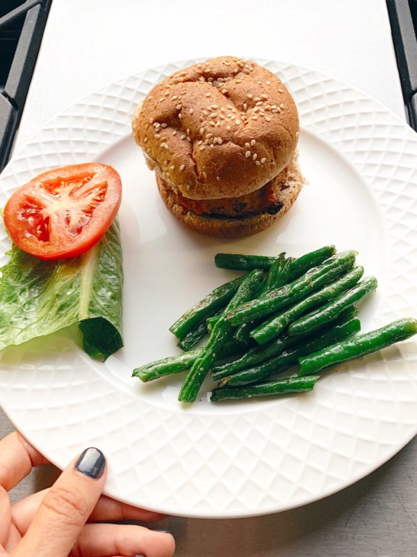 easy to make and healthy clubhouse turkey burger with green beans recipe