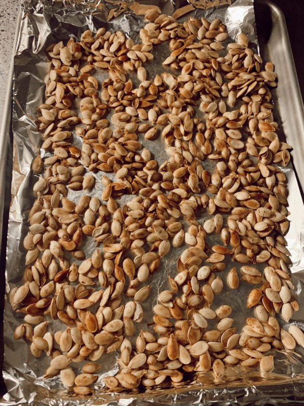 easy to make roasted pumpkin seeds fall recipe