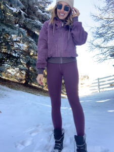 Park city Utah cold weather lululemon athleisure outfit