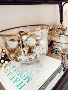 mackenzie childs snowfall snowflake trifle ornament bowl christmas home decor