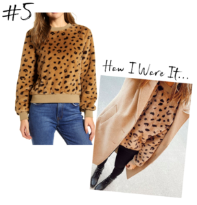 nordstrom lou and grey dotted faux fur leopard sweatshirt with bb dakota business twill coat sam edelman studded combat boots