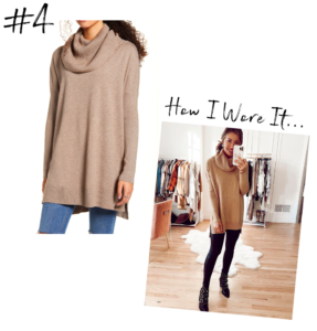 nordstrom dreamers by debut heather mocha cowl neck tunic sweater