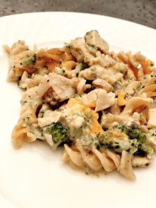 healthy easy to make homemade broccoli chicken casserole for family dinner