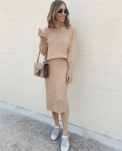 ways to wear golden goose sneakers with skirts and dresses