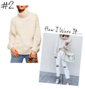 nordstrom topshop oatmeal chunky funnel neck sweater