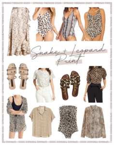2020 spring trends snake and leopard print shoes swimsuits tops and skirts