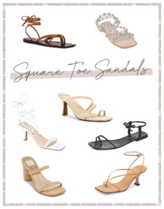 2020 spring trends - women’s square toe sandals