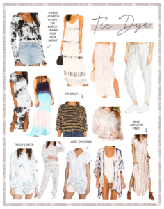 2020 spring trends - tie dye dresses sweatshirts and matching sets