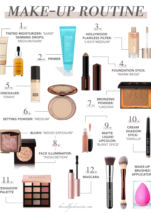 list of best makeup products and how to apply in order step by step