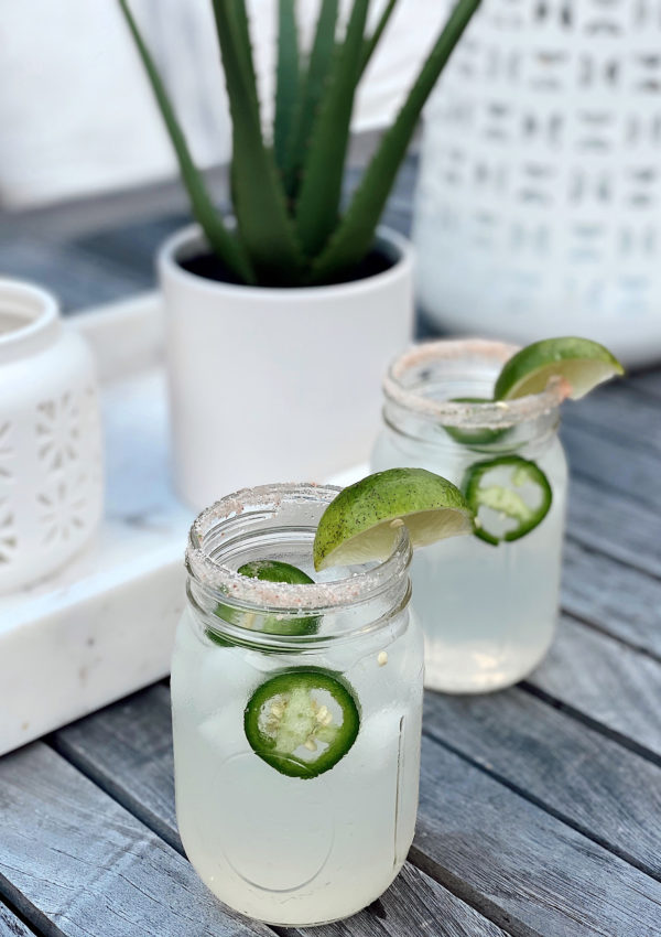 best summer cocktail - spicy margarita recipe with jalapeno and lime