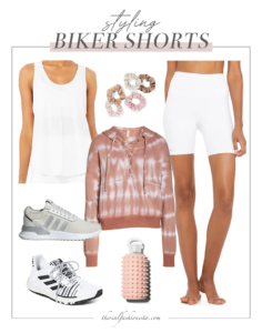white biker shorts workout outfit ideas