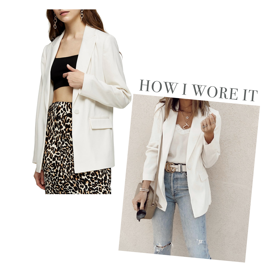 fashion blogger wearing topshop crepe blazer with agolde jeans