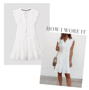fashion blogger wearing target white flutter casual summer dress