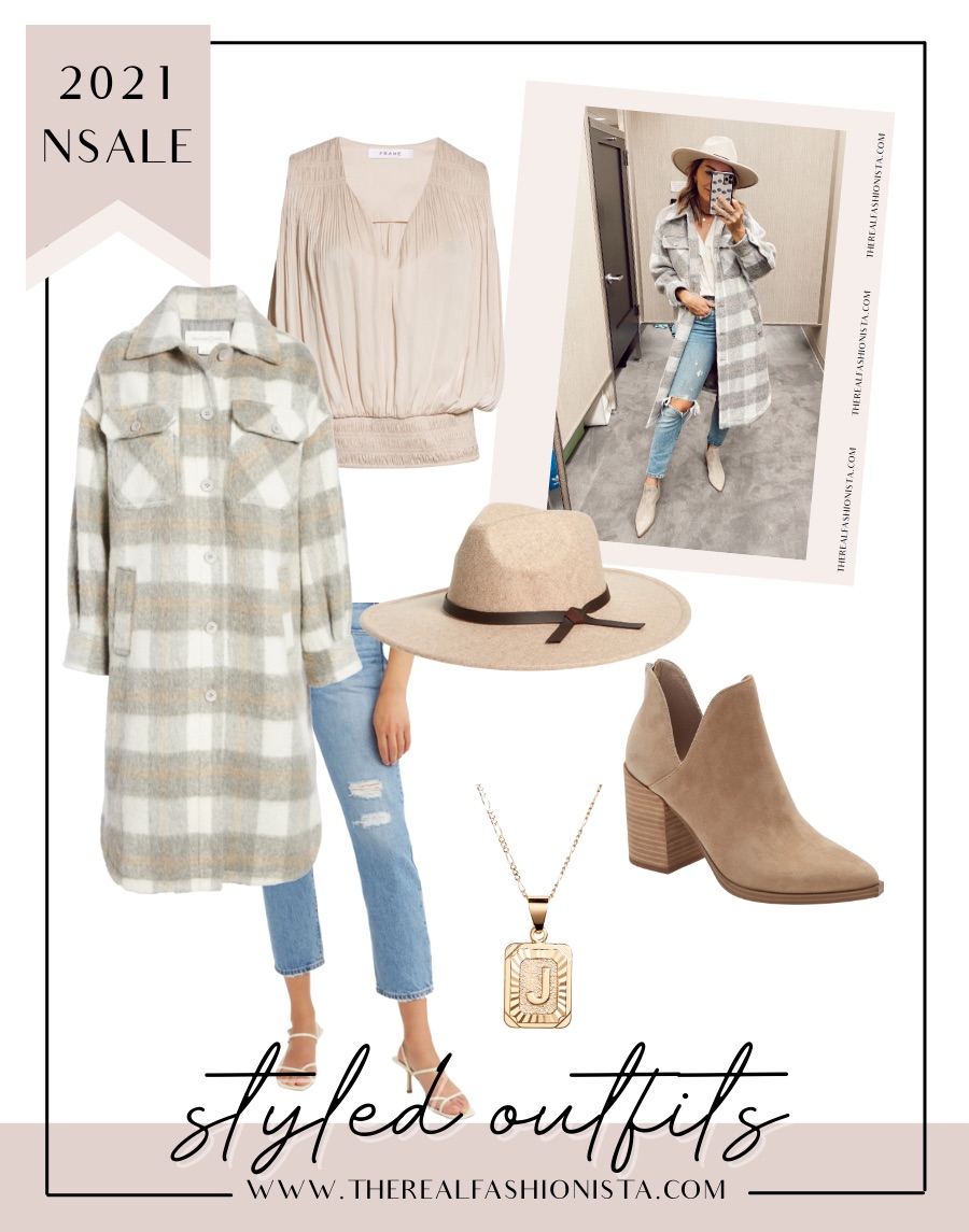 plaid coat fall outfit from nsale 2021