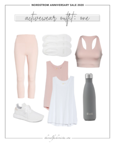 matching pink and white activewear outfit from nordstrom anniversary sale 2020
