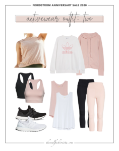 matching pink black and white workout outfit from nordstrom anniversary sale 2020