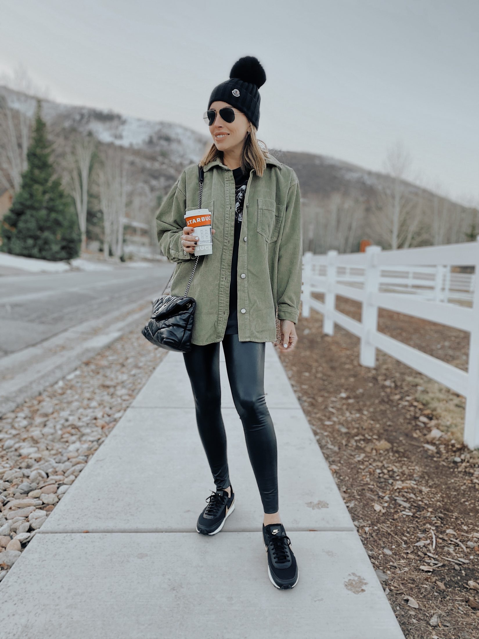 casual outfit for park city in late fall and winter