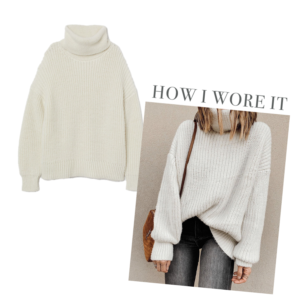 h&m ivory cream soft knit turtleneck sweater