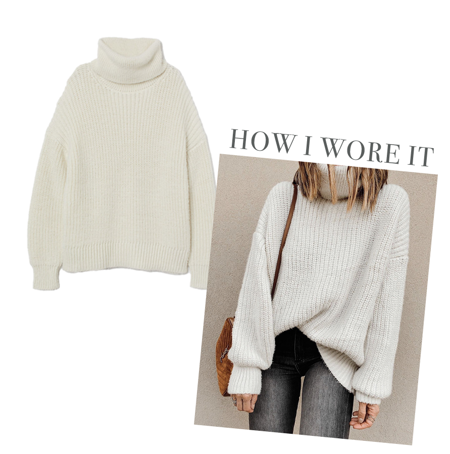 h&m ivory cream soft knit turtleneck sweater