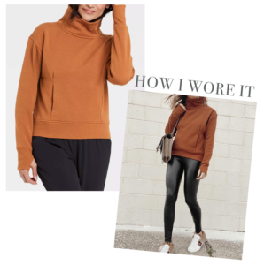 target orange cinnamon asymmetrical zip pullover sweatshirt