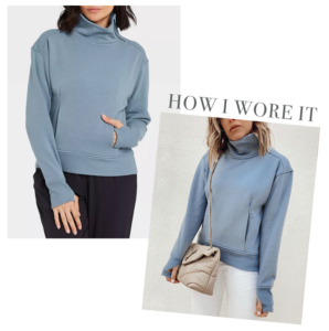 target blue asymmetrical zip pullover