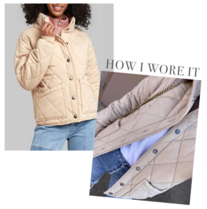 target cream quilted jacket - free people dupe