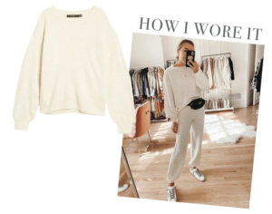 vero moda birch white pullover sweater with matching joggers