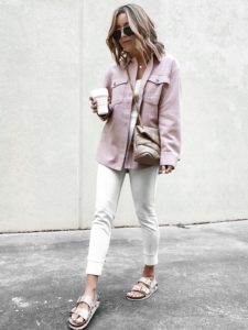 cute spring outfit ideas with birkenstock sandals