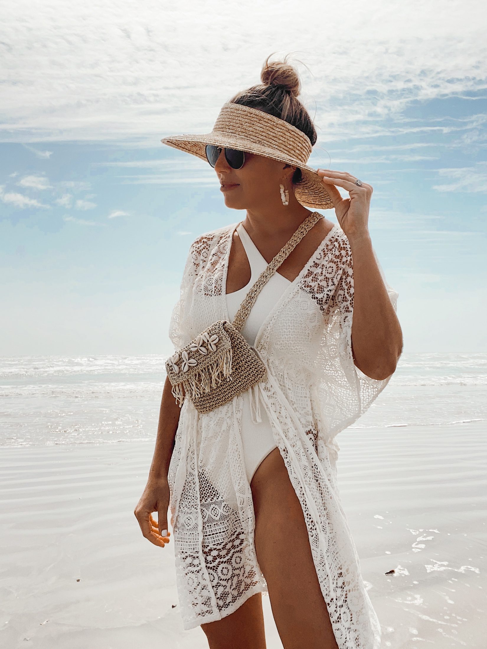 cute all white summer beach vacation pool outfit